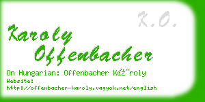 karoly offenbacher business card